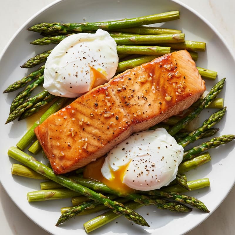 Sweet Glazed Salmon with Roasted Asparagus