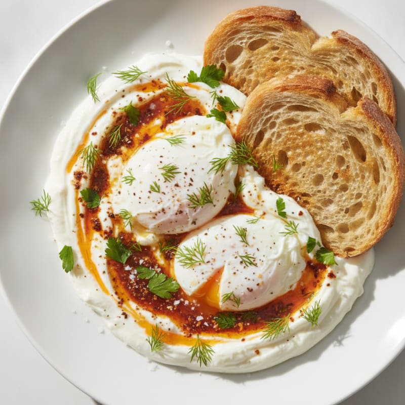 Turkish Poached Eggs with Yogurt