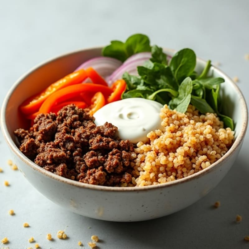 Seasoned Ground Beef Bowl with Special Sauce