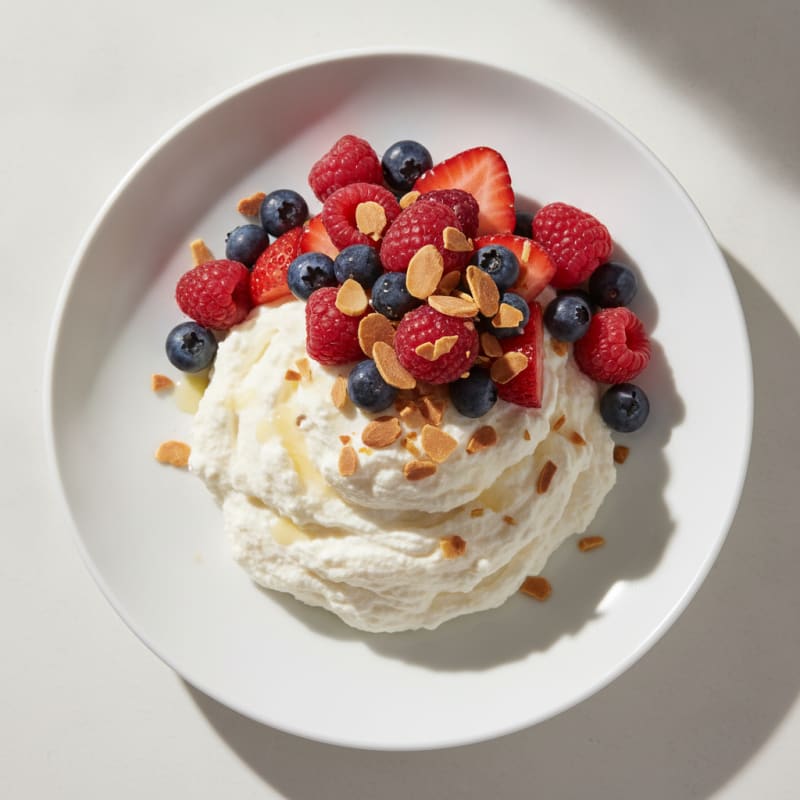 Greek Yogurt Protein Mousse with Mixed Berries