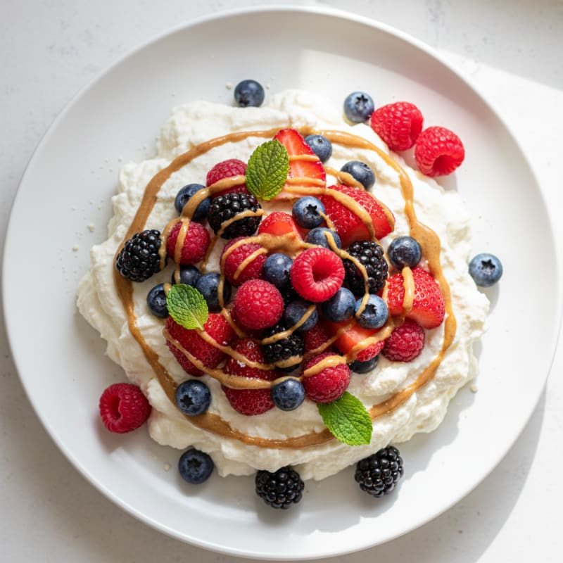 Silky Greek Yogurt Protein Mousse with Mixed Berries