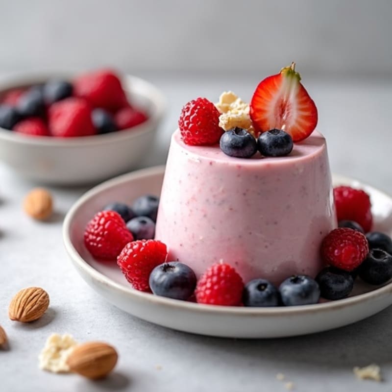 Silky Greek Yogurt Protein Mousse with Mixed Berries