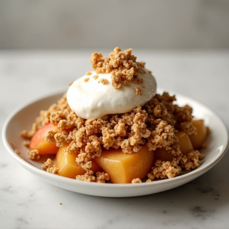 Warm Cinnamon Apple Crumble with Crispy Oat Topping