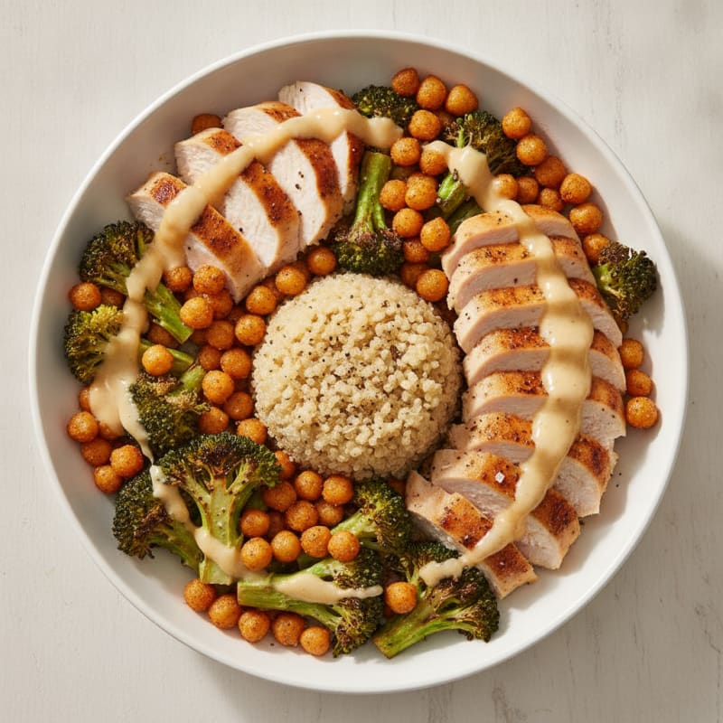 Roasted Vegetable and Chickpea Buddha Bowl