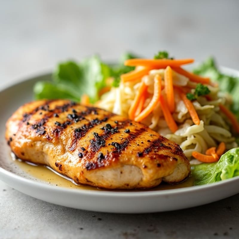 Grilled Chicken Breast with Crunchy Cabbage Slaw
