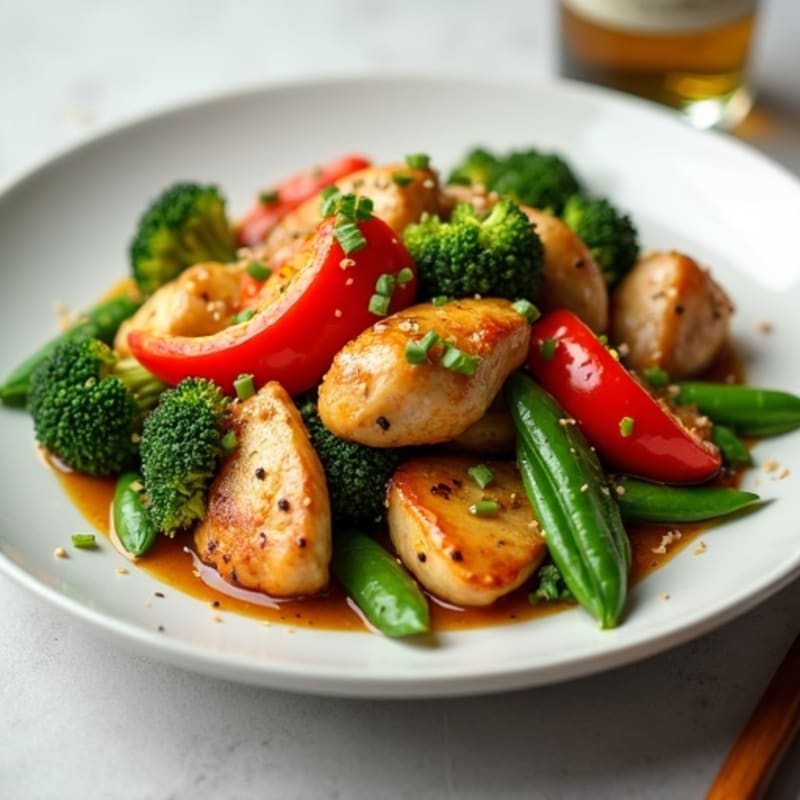 Chicken and Vegetable Stir-Fry with Savory Garlic-Ginger Sauce