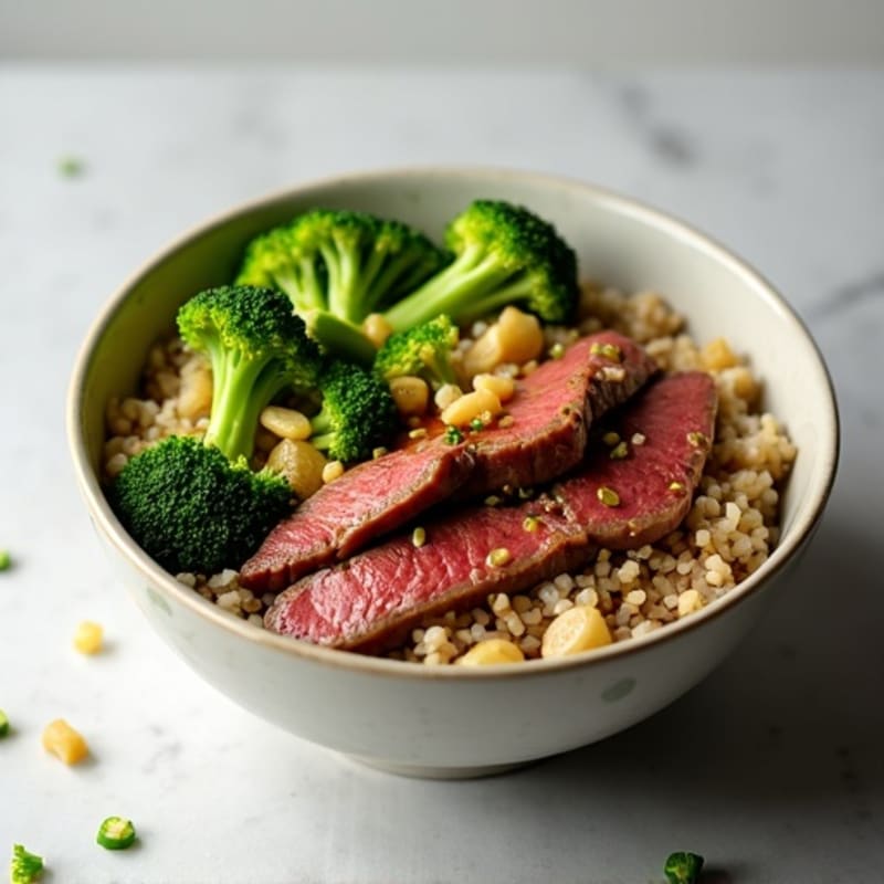 Ginger-Garlic Beef and Broccoli Rice Bowl
