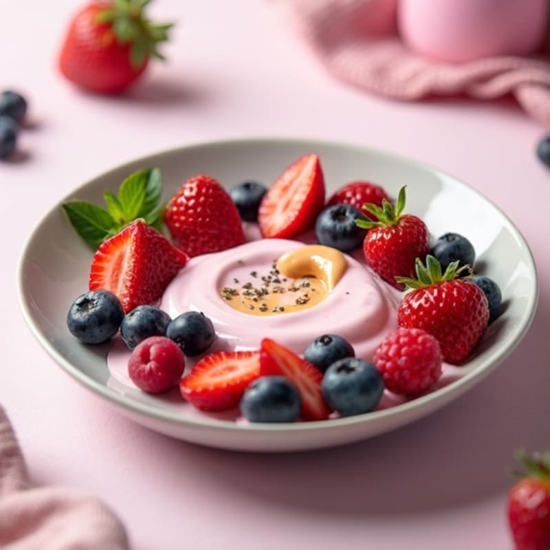 Silky Greek Yogurt Protein Mousse with Mixed Berries