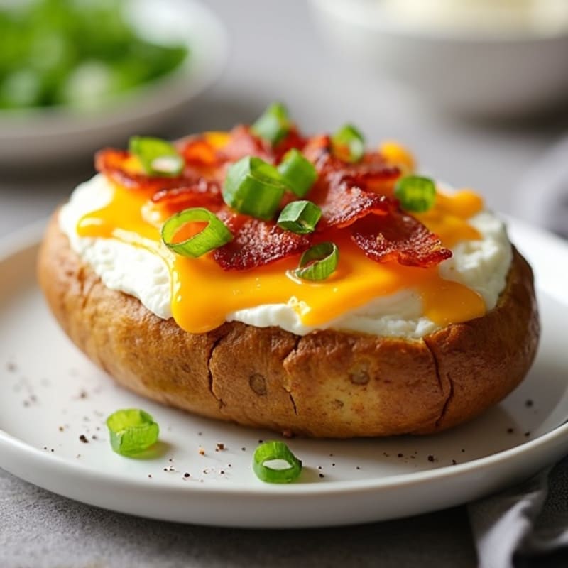 Twice Baked Potatoes with Crispy Bacon and Creamy Cheese