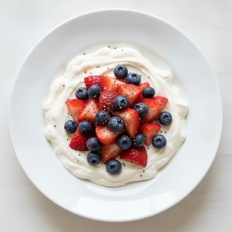 Silky Greek Yogurt Protein Pudding with Fresh Berries