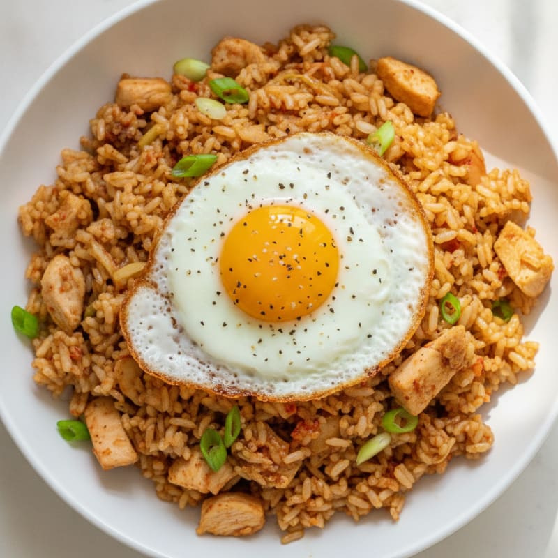 Kimchi Fried Rice with Fried Egg