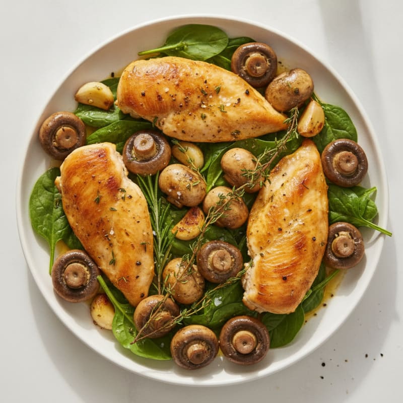 Garlic Butter Roasted Mushrooms with Herbs