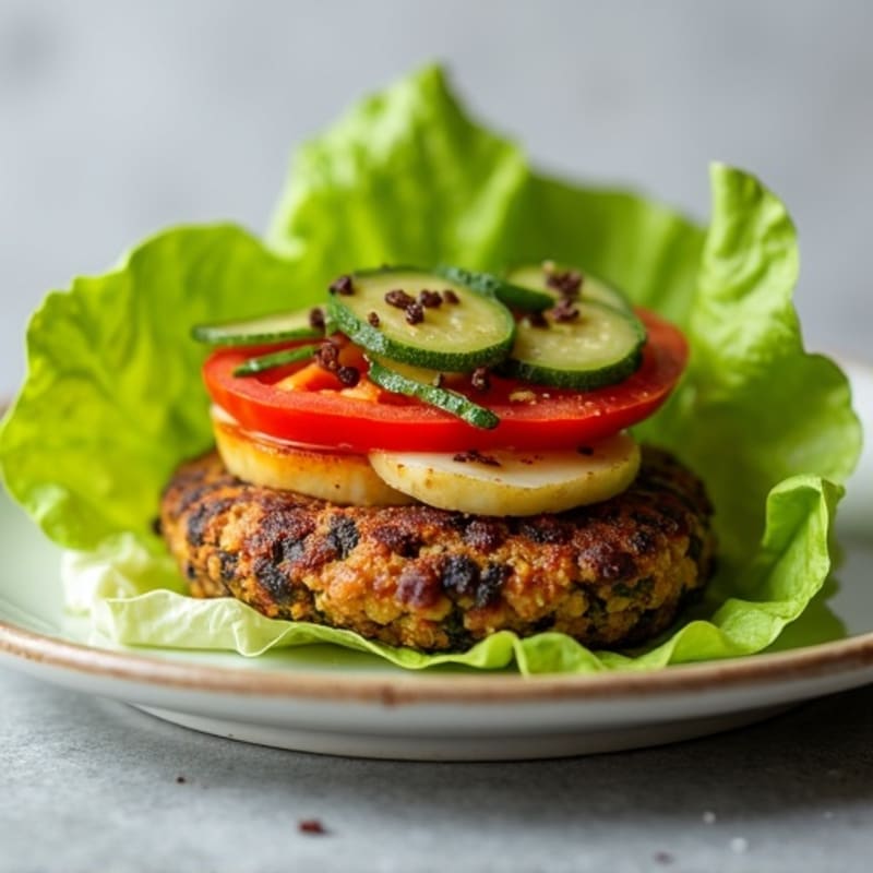 Crispy Black Bean Quinoa Burger Lettuce Wrap
