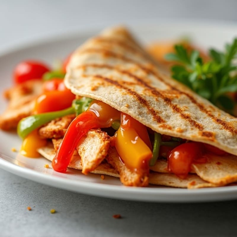 Smoky BBQ Chicken and Bell Pepper Quesadilla