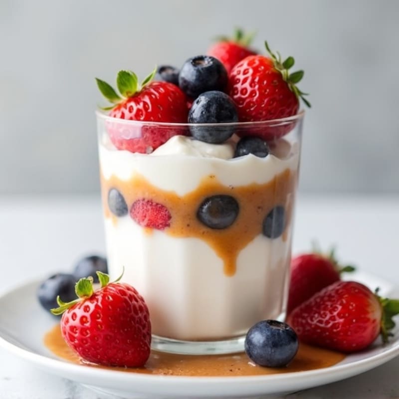 Greek Yogurt Parfait with Mixed Berries and Almond Butter