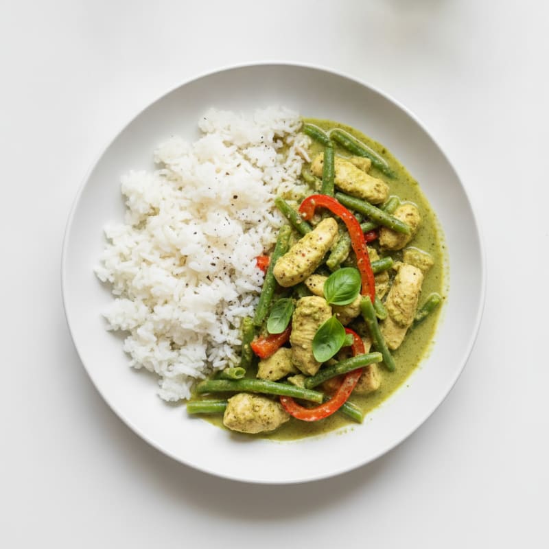 Chicken Green Curry with Jasmine Rice