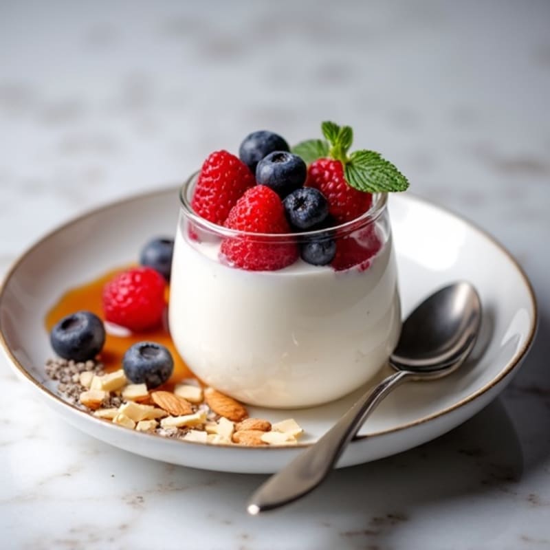 Greek Yogurt Protein Mousse with Mixed Berries