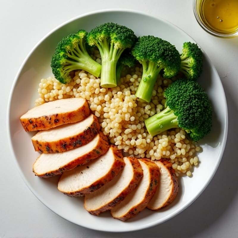 Grilled Turkey Breast with Quinoa and Steamed Broccoli