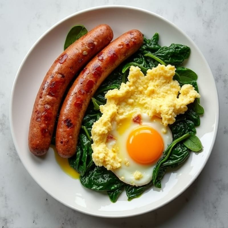 Egg White Scramble with Spinach and Turkey Sausage