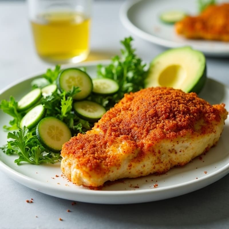Crispy Spiced Chicken with Fresh Herb Salad