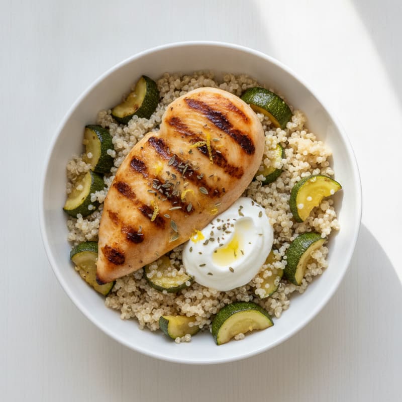 Grilled Chicken Breast with Roasted Veggies and Quinoa