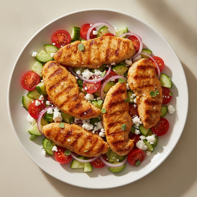 Greek Chicken Tender Salad with Feta