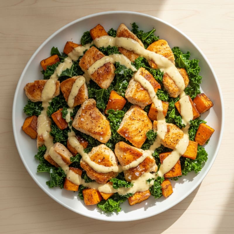 Roasted Chicken Sweet Potato Harvest Bowl