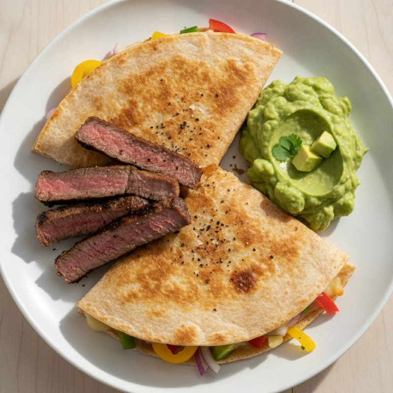 Carne Asada Quesadillas with Guacamole