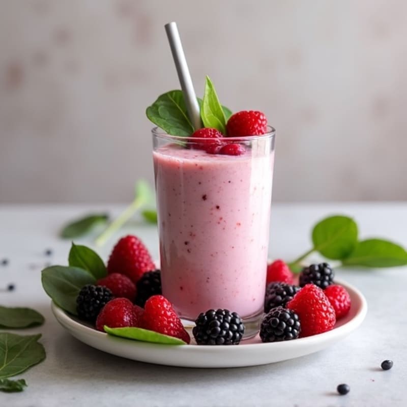 Creamy Berry Spinach Protein Smoothie