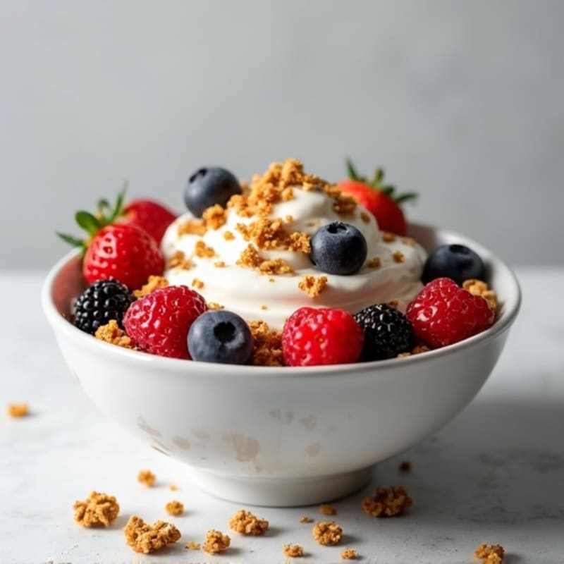 Creamy Greek Yogurt with Fresh Berries and Crunchy Granola