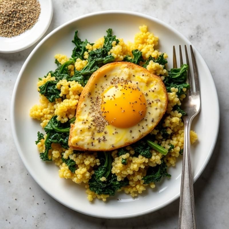 Creamy Tofu and Spinach Scramble with Quinoa