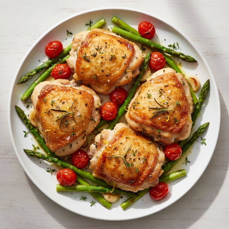 Crispy Lemon-Herb Roasted Chicken Thighs
