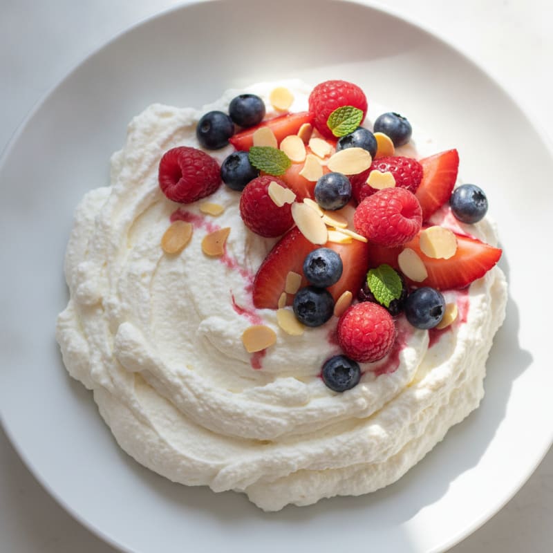 Greek Yogurt Protein Mousse with Mixed Berries