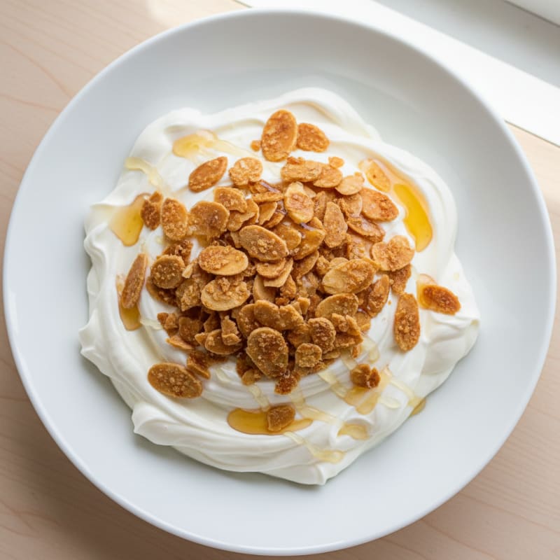 Silky Vanilla Protein Yogurt with Toasted Almonds