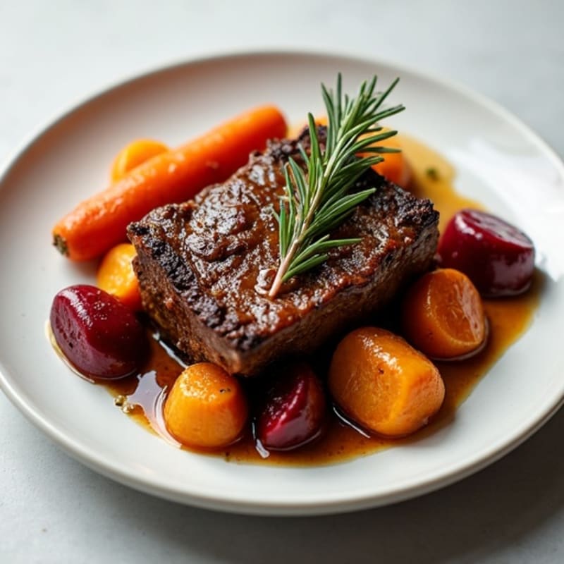 Tender Slow-Braised Short Ribs with Roasted Root Vegetables