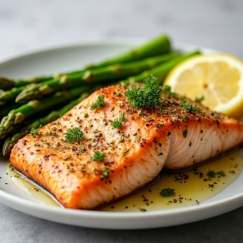 Herb-Crusted Pan Seared Salmon with Lemon