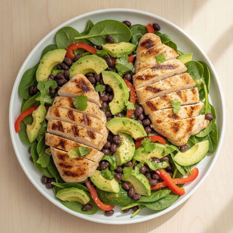 Grilled Chicken, Avocado, and Black Bean Salad