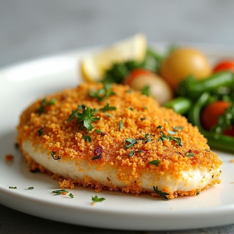 Crispy Parmesan-Herb Crusted Chicken Breast
