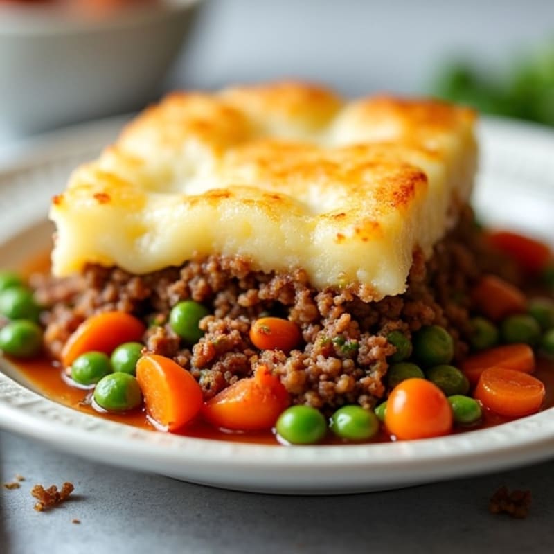 Lean Ground Beef and Hearty Vegetable Shepherd's Pie with Creamy Potato Topping