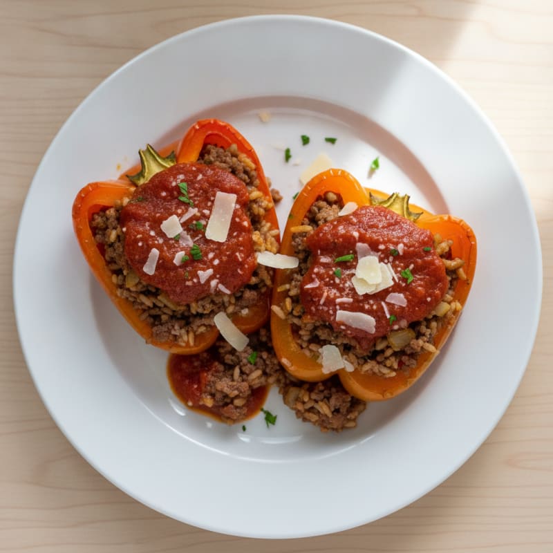 Beef and Rice Stuffed Bell Peppers