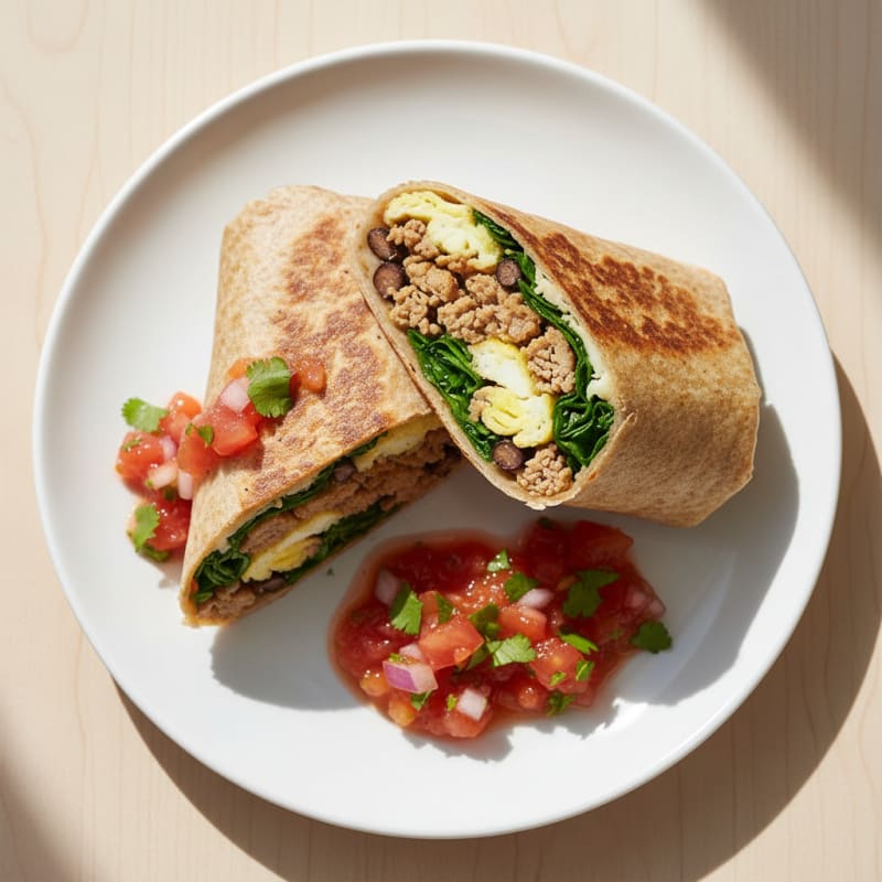 Loaded Breakfast Burrito with Salsa