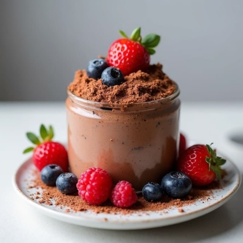Greek Yogurt Chocolate Mousse with Fresh Berries