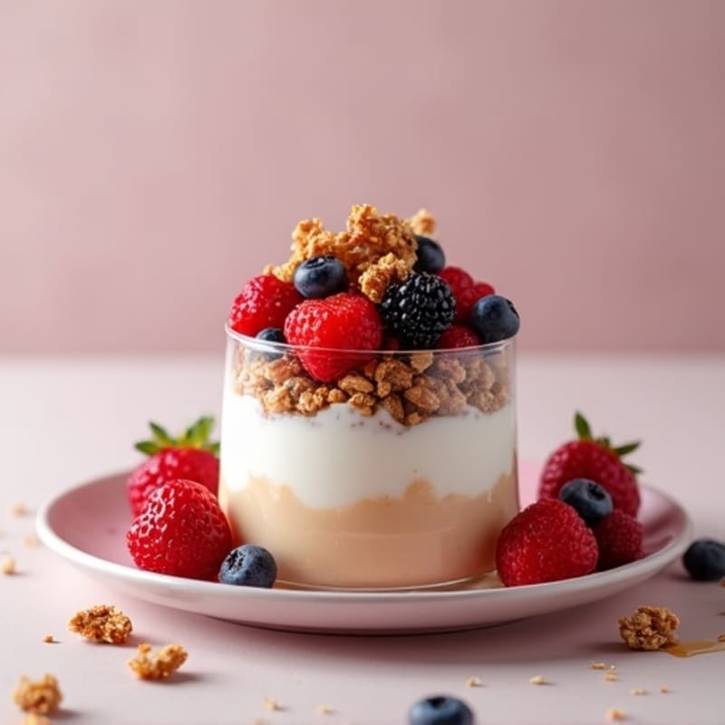 Greek Yogurt Protein Parfait with Mixed Berries
