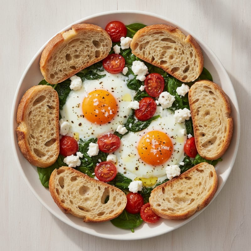 Baked Eggs with Feta and Spinach