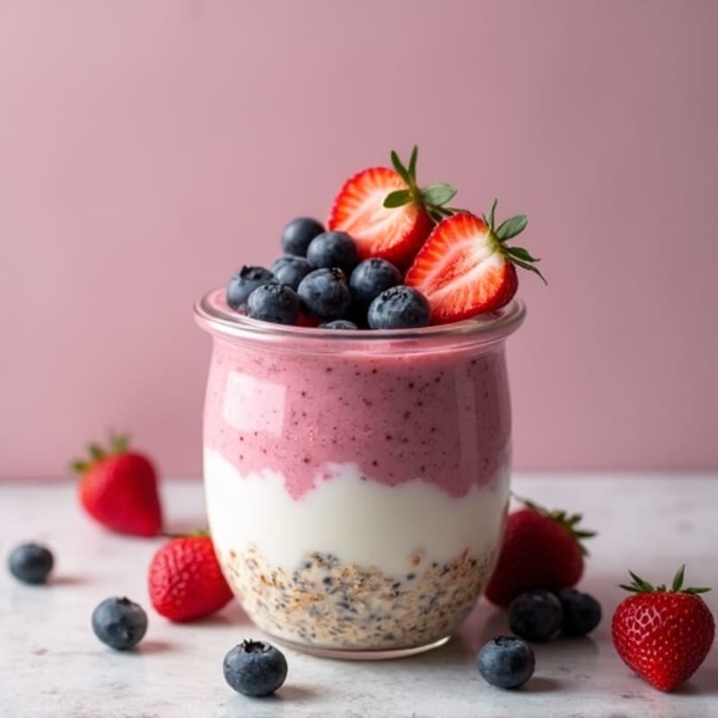 Creamy Berry Protein Overnight Oats