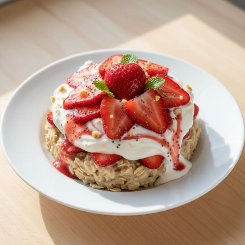 Creamy Strawberry Shortcake Overnight Oats