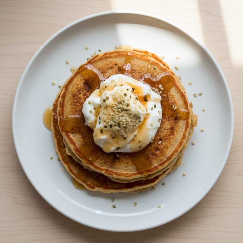Creamy Spiced Oatmeal Yogurt Pancakes