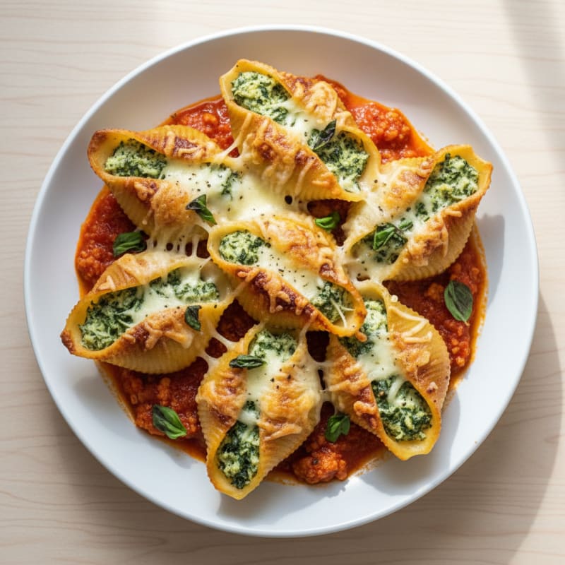 Creamy Spinach-Ricotta Stuffed Shells