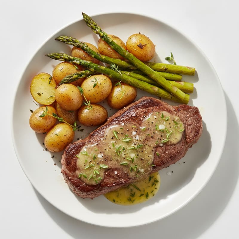 Pan-Seared Steak with Garlic Herb Butter