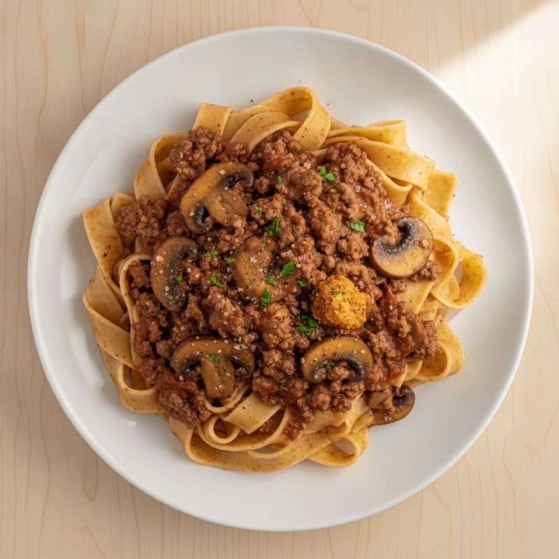 Hearty Beef and Mushroom Ragu with Pappardelle
